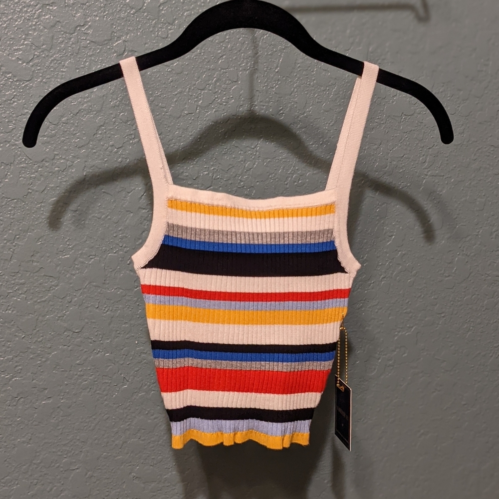 NWT Striped Knit Crop Top